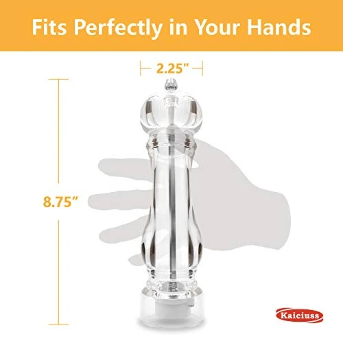 Salt Pepper Grinder Mill Arcylic,the Best Peppercorn Grinder With Adjustable Mill-Clear 3 Salt Pepper Grinder Mill Arcylic,the Best Peppercorn Grinder With Adjustable Mill-Clear