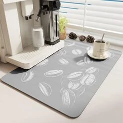 -Coffee Mat-Coffee Bar Accessories-Absorbent Stain Resistant Drying Mat Fit Under Coffee Maker Machine Coffee Pot Tray Espresso Machine-Coffee Station Accessories And Decor-12”x19” -KitchenAid Shop 41oGmgfOAL. AC