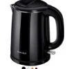 Stainless Steel Double Wall Electric Kettle Water Heater For Tea Coffee W/Auto Shut-Off And Boil-Dry Protection, 1.0L (Black)