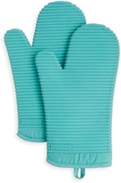 KitchenAid Ribbed Soft Silicone Oven Mitt Set, 7"x13", Milkshake 2 Count -KitchenAid Shop 41oRUBj0ygL. AC