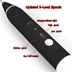 B Rechargeable Milk Frother Handheld Multi-functional Electric Foam Maker With 2 Stainless Whisks,3-Speed Adjustable Mini Milk Foamer For Blending Bulletproof Coffee, Latte, Cappuccino Hot Chocolate -KitchenAid Shop 41oT9ApxOXL