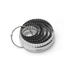 Fluted Cookie Cutters- Round Biscuit Cutters Set Of 6 Pieces, Double Sided Fluted And Plain Edge Cookie Cutters, Stainless Steel