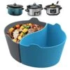 Slow Cooker Liners Fit For Crock-Pot & Hamilton Beach 6-8 Quart Oval Slow Cooker, Silicone Slow Cooker Divider Liners, Reusable & Leakproof, Dishwasher Safe, Easy Cleanup -KitchenAid Shop 41oV7w0D12L