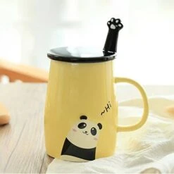 Cute Blue Cat Mug, Funny Ceramic Cofffee Mug With Stainless Steel Spoon, Novelty Coffee Mug For Crazy Cat Lovers -KitchenAid Shop 41oVc0gY7aL. AC