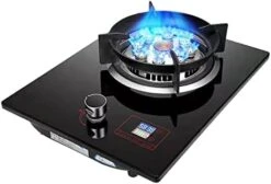 Gas Stove, Tempered Glass Cooktop Burner With Timing, Desktop And Recessed Installation Suitable For Kitchen And Camping (Color : Black, Size : LPG) -KitchenAid Shop 41oWBJeWd5L. AC
