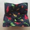Chili Pepper Microwave Bowl Cozy Southwestern Reversible Microwaveable Potholder Hot Pepper Handmade Bowl Buddy Kitchen Linens Baker Chef Teacher Gifts Spicy Food Lover Gift Under 10