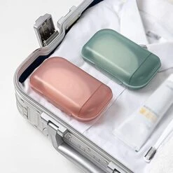 Soap Holder Travel Soap Box With Lid Dormitory Bathhouse Sealed Portable Creative Soap Box Multi-Function Storage Box Portable Soap Dishes (Color : Green) -KitchenAid Shop 41oaKF52I6L