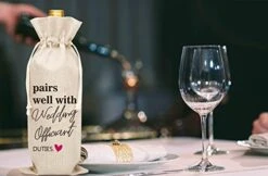 Wedding Officiant Wine Bag - Burlap Wine Bottle Cover Gift Bag For Officiant Proposal, Pastor Gift, Wedding Officiant, Wedding Host, Wedding Moderator - 1 Pc Wine Bag(C18) -KitchenAid Shop 41obrVtdxkL