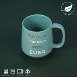 Ther's Day- Totally The Best Mom Ever- Large Ceramic Coffee Mug Tea Cup, Perfect Gifting Or Collecting For Mother, 16 OZ, Tiffany Blue -KitchenAid Shop 41odzEm6vXL