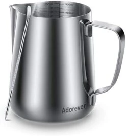 Milk Frothing Pitcher, 12oz 20oz 32oz 50oz 66oz Steaming Pitcher Stainless Steel Coffee Bar Espresso Machine Accessories, Cappuccino Barista Tools Milk Jug Steamer Frother Cup With Latte Art Pen -KitchenAid Shop 41oiKMQYxdL. AC