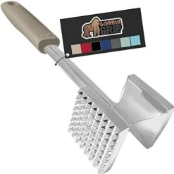 Gorilla Grip Heavy Duty Meat Tenderizer, Oversized Kitchen Mallet, Soft Grip Handle, Tool Maximizes Food Flavor, Spiked Side Tenderizes, Flat Smooth Flattens Steak, Pound Beef, Commercial Grade, Black -KitchenAid Shop 41onIorRFL. AC