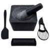 Large Mortar And Pestle Set With Garlic Peeler, Avocado Slicer And Spatula – Authentic Granite Stone Mexican Molcajetes Mortar And Pestle – Ideal For Grinding Spices And Herbs - Grinder - Crusher