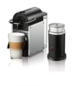 Nespresso Pixie Coffee And Espresso Machine By De'Longhi With Milk Frother, Aluminum, 34 Ounces