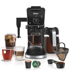 Ninja CFP307 DualBrew Pro Specialty Coffee System, Single-Serve, Compatible With K-Cups & 12-Cup Drip Coffee Maker, With Permanent Filter, Black