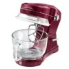 Elite Ovation 5 Qt Stand Mixer, 500 Watt 10-Speed Motor, Revolutionary Pour-In Top, Tilt Head, Beater, Whisk, Dough Hook, Planetary Mixing, 360-Degree Splash Guard, Glass Bowl With Lid, Red -KitchenAid Shop 41otiEFUc5L