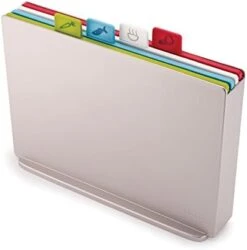 Joseph Joseph Index Plastic Cutting Board Set With Storage Case Color-Coded Dishwasher-Safe Non-Slip, Large, Silver (60134) -KitchenAid Shop 41ouVorm71L. AC