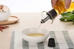 P Free Olive Oil And Vinegar Dispenser Bottle No Funnel Needed Salad Dressing Shaker Simple Syrup Bottle Microwave Safe Oil Cruet For Kitchen Good Grips Salad Dressing Container Small Glass Bottle ( 8.5OZ)