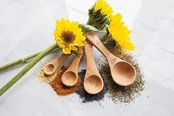 Laser Etched Beechwood Measuring Spoons | Set Of 4 | Honey Bee Design | Natural Wooden Measuring Spoons Set | Cute & Functional Kitchen Tools -KitchenAid Shop 41oxhpsrVXL