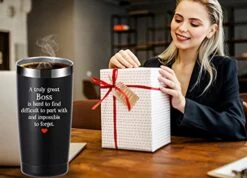 Momocici Boss Gifts 20 OZ Tumbler.A Truly Great Boss Is Hard To Find.Leaving Moving Appreciation Retirement Birthday Christmas Gifts For Women Men Manager Director Boss,Boss Lady Mug(Black) -KitchenAid Shop 41ozYqb6AML