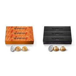 Nespresso Capsules VertuoLine, Caramel Cookie, Mild Roast Coffee, 30 Count Coffee Pods, Brews 7.8oz & Capsules VertuoLine, Melozio, Medium Roast Coffee, 30 Count Coffee Pods, Brews 7.8oz -KitchenAid Shop 41p8clZWxpL 1