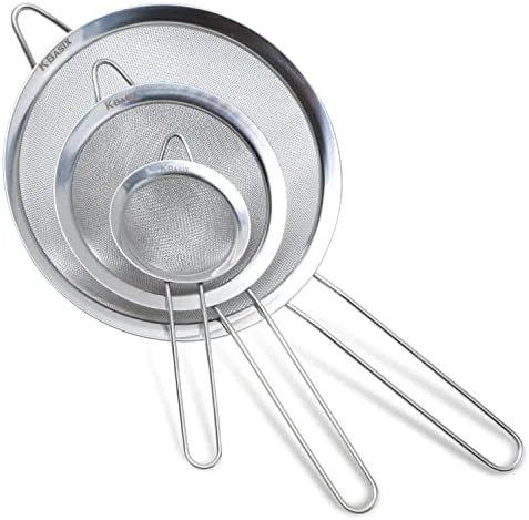 Et Of 3 Fine Mesh Strainer For Kitchen With Silicone Handle - Sieve Fine Mesh Stainless Steel Strainer, Sieve For Quinoa, Flour, Filter, Rinse, Strain Pasta, Noodles, Fine Mesh Seive 8 Et Of 3 Fine Mesh Strainer For Kitchen With Silicone Handle - Sieve Fine Mesh Stainless Steel Strainer, Sieve For Quinoa, Flour, Filter, Rinse, Strain Pasta, Noodles, Fine Mesh Seive - Image 6
