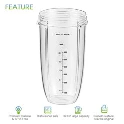 2-pack Replacement Parts Upgrade 32oz Cups With Flip-Top To-Go-Lid And Rubber Gaskets Compatible With NutriBullet 600w/900w Blender Accessory -KitchenAid Shop 41pBI8VnjoL