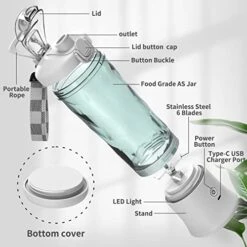 Portable Blender,Personal Size Blender For Shakes And Smoothies With 6 Blade Mini Blender 20 Oz For Kitchen,Home,Travel 10 Portable Blender,Personal Size Blender For Shakes And Smoothies With 6 Blade Mini Blender 20 Oz For Kitchen,Home,Travel -KitchenAid Shop 41pBRR2tThL