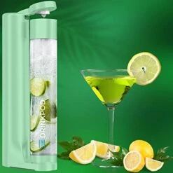 Fizzpod Home Soda Maker | Carbonated Beverage & Sparkling Water Maker | Includes 3 Bottles (32 Oz./each) , 3 Caps, 1 Carbonator Cap And Manual | Make Homemade Sparkling Water, Carbonated Juice, Coffee, Tea & Cocktail Drinks Fruit Infused -KitchenAid Shop 41pCpGoW5VL