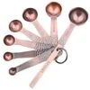 GENERIC Measuring Spoons Set, Copper Measuring Spoons Set, 7 Bronze Measuring Spoons With Leveler, Stainless Steel Baking Measurer Spoons, Kitchen Measurement Spoons Set Of 8, A: Copper