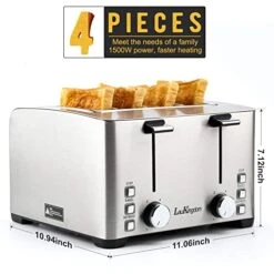 Toaster 4 Slice, Stainless Steel Toaster With Extra Wide Slots, Bagels, Defrost, Cancel Function, Dual Independent Control With 6 Shade Settings, Smart Pop-Up, Removable Crumb Trays -KitchenAid Shop 41pMOqraA2L