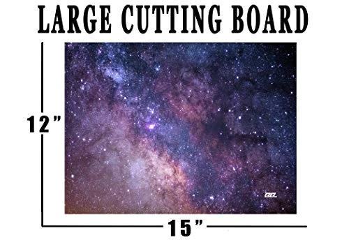 Blue Purple Galaxy Stars Space Pattern Textured Marble Art Kitchen Glass Cutting Board Modern Decorative Gift Abstract Wavy Contrast Design 5 Blue Purple Galaxy Stars Space Pattern Textured Marble Art Kitchen Glass Cutting Board Modern Decorative Gift Abstract Wavy Contrast Design - Image 3