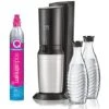 SodaStream Aqua Fizz Sparkling Water Machine (Black) With Co2 & Glass Carafes