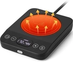 Coffee Mug Warmer & Cute Cat Mug Set, Electric Coffee Warmer For Desk With 9 Temp Setting (Up To 180℉/ 80℃), 1-9 Timer Smart Cup Warmer Plate For Beverage Milk Tea, Gravity Induction Auto ON/Off -KitchenAid Shop 41pVK1MryML. AC