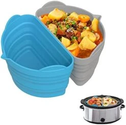 Slow Cooker Divider. Silicone Pot Liner For 6-8QT POTS Reusable Leakproof BPA Free Dishwasher Washable Blue + Gray. 13 Slow Cooker Divider. Silicone Pot Liner For 6-8QT POTS Reusable Leakproof BPA Free Dishwasher Washable Blue + Gray. -KitchenAid Shop 41pXMGDWWJL. AC