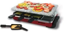 KF-77041 Classic 8-Person Raclette Party Grill With Reversible Cast Aluminum Non-Stick Grill Plate/Crepe Top, Black -KitchenAid Shop 41pavoPeGQL. AC