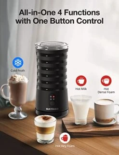 Milk Frother, Electric Milk Steamer Soft Foam Maker With Two Whisks For Frothing And Heating Milk, 4 IN 1 Multifunction For Hot & Cold Froth, Automatic Off & Easy Cleaning,Silent Operation -KitchenAid Shop 41pcu09XAbL