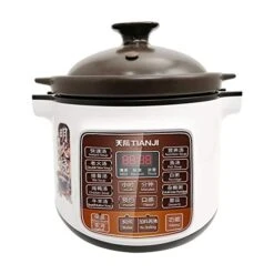 Tianji DGD40-40LD Electric Stew Pot, 4L Full-automatic Slow Cooker, Ceramic Inner Pot, 120V, 600W,3~6 People