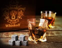 Hiskey Glass Set Of 2 - Bourbon Whiskey Stones Gift Set For Men - Includes Crystal Whisky Rocks Glasses, Chilling Stones, Slate Coasters - Scotch Glasses In Wooden Box - Wisky Burbon Retirement Gifts -KitchenAid Shop 41phGDQnRZL