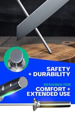 ALSTRONG Honing Steel - 10" Rod - Gladiator Series Elite - HC Stainless Steel - G10 Garolite Handle - NSF Certified -KitchenAid Shop 41phgijO3iL