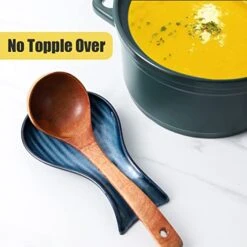 Porcelain Spoon Holder For Kitchen Counter And Stove Top, Spoon Rests For Ladle Spatula And Tong, Large Cooking Utensil Rest For Home Kitchen And Coffee Bar Decoration(Blue) -KitchenAid Shop 41pot8Kqa3L