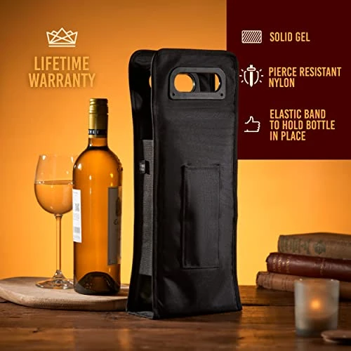 Ooler Bag, Wine Carrier And Freezable Wine Bag. A Perfect Wine Accessory Or Wine Gift. Black 4 Ooler Bag, Wine Carrier And Freezable Wine Bag. A Perfect Wine Accessory Or Wine Gift. Black - Image 2