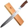 Slicing Knife 12 Inch - Granton Carving Knives Hollow Ground Meat Cutting Knife Kitchen Long Slicer & Carver - HC German Stainless Steel Pakkawood Handle - Gift Box Included - Fiery Series -KitchenAid Shop 41pt4e96xpL