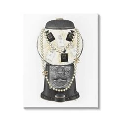 Stupell Industries Vintage Gumball Machine Designer Perfume Necklace Accessories, Design By Amanda Greenwood, Black, 16 X 20