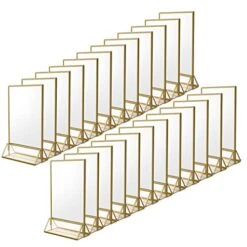 12Pack 5 X 7 Clear Acrylic Wedding Table Number Holder Stands With Gold Borders, Double Sided Gold Picture Frames Sign Holder For Restaurant Table Menu Recipe Cards Photo Display -KitchenAid Shop 41q3VoRgSEL