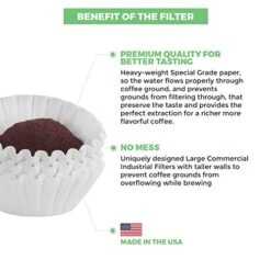 Large 12-Cup Coffee Filters - 500-Count (9.75" X 4.25") Tall Walled To Prevent Overflow - Chlorine Free White - Compatible With Bunn Commercial And Most 12-cup Home Machines - Made In The USA -KitchenAid Shop 41q4KBovbxL