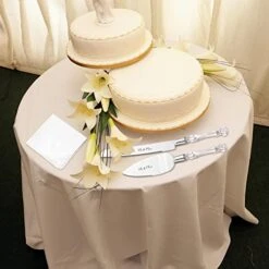 Set Of 3 Wedding Cake Cutting-Mr And Mrs Wedding Cake Knife Cake Pie Pastry Servers And White Lace Handkerchief,Cake Cutter And Server Set Perfect For Wedding,Birthday,Anniversary,Parties And Events -KitchenAid Shop 41q5Dzxz2YL