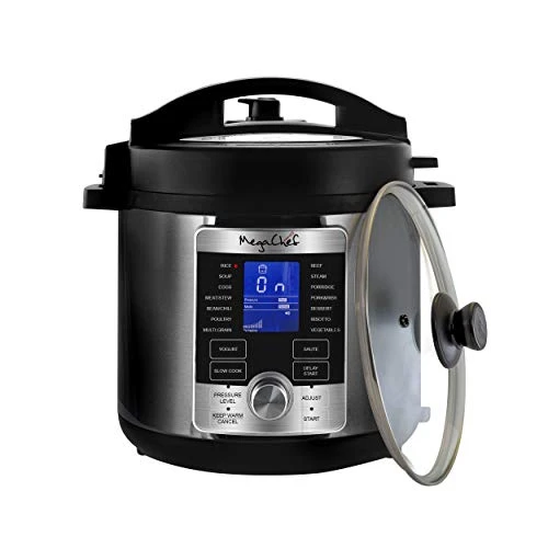 Electric Stainless Steel Brushed Digital Pressure Cooker With Lid, 6 Quart, Chrome And Black 3 Electric Stainless Steel Brushed Digital Pressure Cooker With Lid, 6 Quart, Chrome And Black