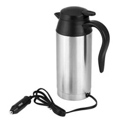 Portable Water Boiler For Car- Portable 12V Car Electric Kettle Heating Mug 750ml Stainless Steel PP Vacuum Drinking Cup Travel Kettle Water Boiler Fast Boiling 12V Cigarette Lighter Plug For