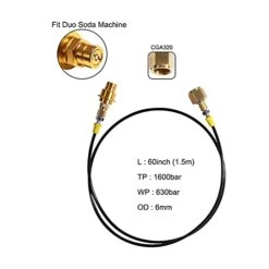 60 Inches Soda Machine Adapter Hose Kit, CGA320 To TR21-4 Soda Maker Co2 Tank Adapter Hose Kit With 8mm Co2 Cylinder Direct Connector -KitchenAid Shop 41qBpo36IaL