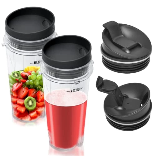 BL660 Blender Cups Compatible With Ninjia, Single Serve 16oz Blender Cups With Sip & Seal Lids Compatible With Nutri Ninjia BL770 BL780 BL740 BL810 Replacement Parts 3 BL660 Blender Cups Compatible With Ninjia, Single Serve 16oz Blender Cups With Sip & Seal Lids Compatible With Nutri Ninjia BL770 BL780 BL740 BL810 Replacement Parts